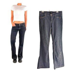 Vintage Y2K WHITE HOUSE Black Market Noir Black Indie Emo Bootcut Jeans Size 6R